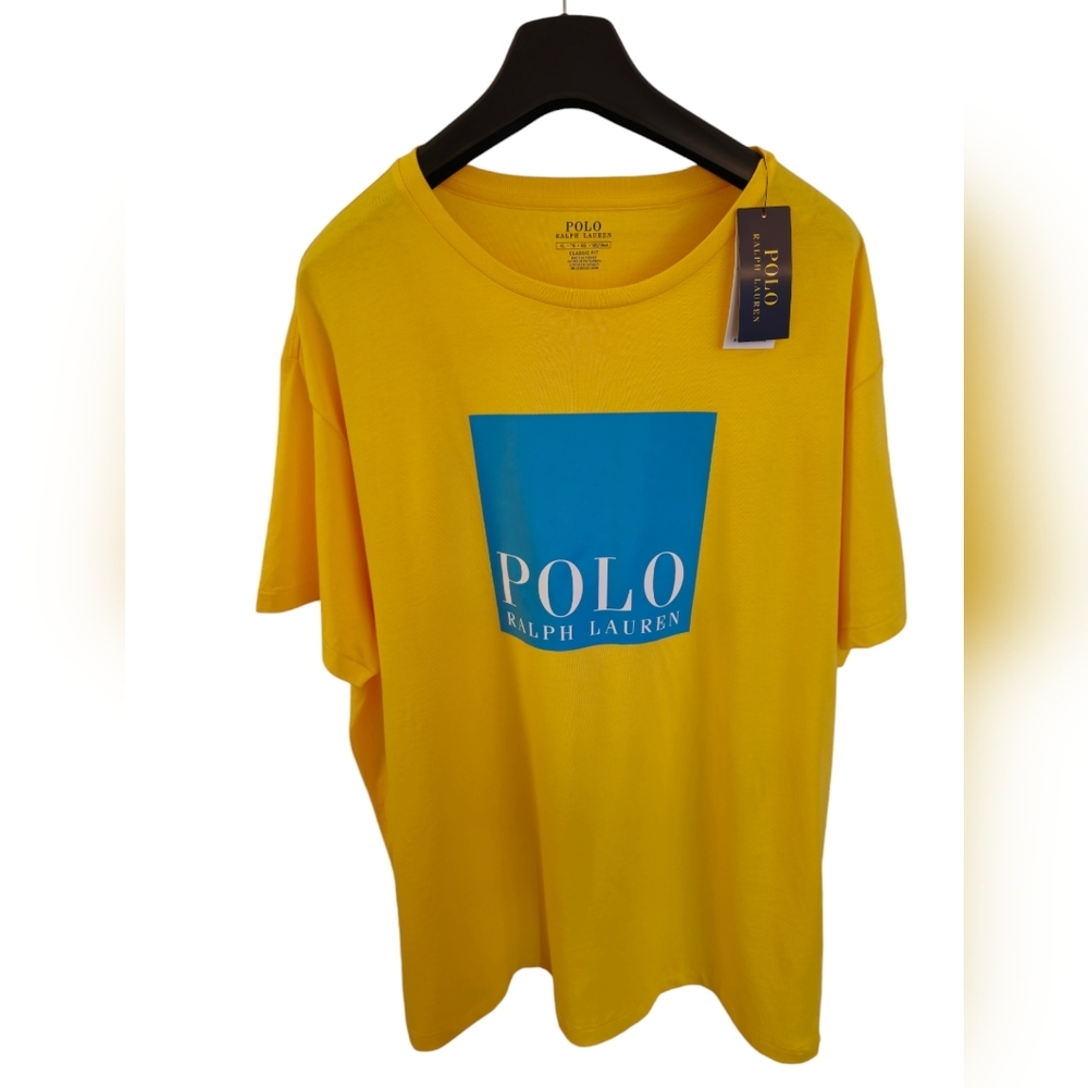 NWT Polo Ralph Lauren Men's Graphic  Classic Fit  Tshirt Yellow Size XL